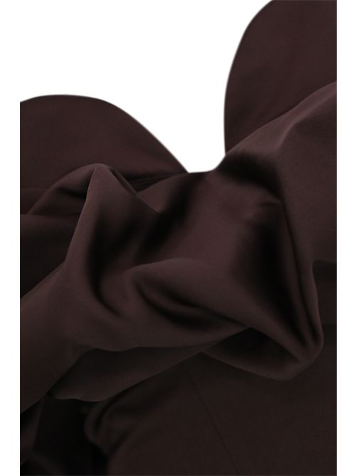 Abito in duchesse con scollo 3D Merlot Elisabetta Franchi | AB71456E2EA4